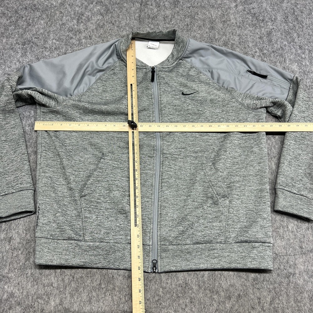 Nike Jacket Mens XL Gray Full Zip Fleece Sleeve Pocket Training ThermaFIT Casual - Picture 7 of 16